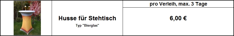 Stehtischhusse Typ Bierglas